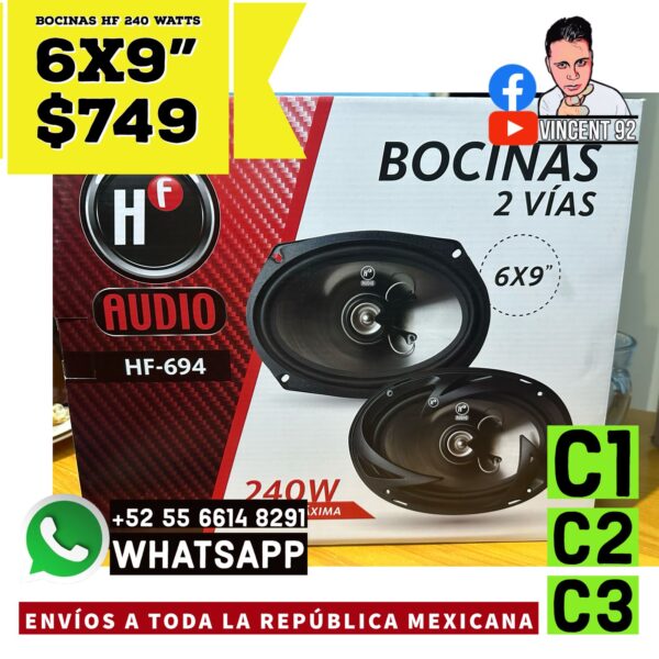 Bocinas HF 240 Watts 6x9"