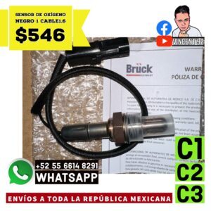 Sensor de Oxigeno Negro 1 Cable 1.6