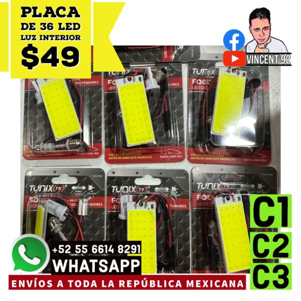 Placa de 36 Led Luz Interior