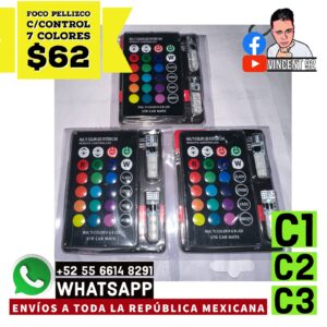Foco Pellizco C/Control 7 Colores