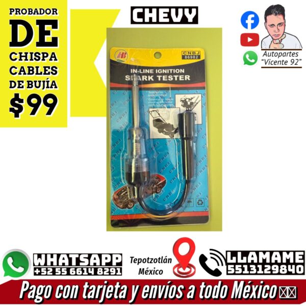 Probador de Chispa Cables de Bujia