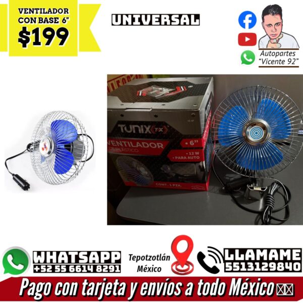 Ventilador con Base 6"