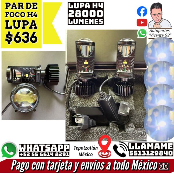 Par de Foco H4 Lupa