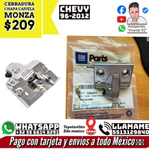 Cerradura Chapa Cajuela Monza