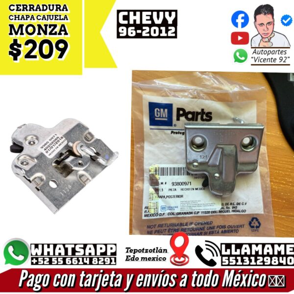 Cerradura Chapa Cajuela Monza