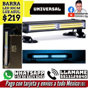 Barra Led 30cm Luz Azul
