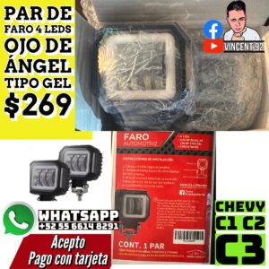 Par de Faro 4 Led Ojo de Angel Tipo Gel