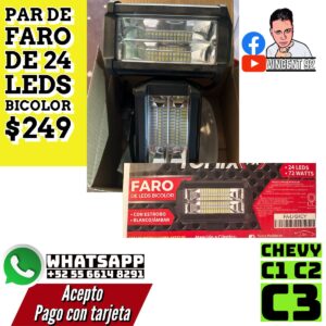 Par de Faro de 24 Leds Bicolor