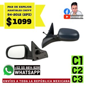 Par de Espejos Abatibles 2 Pz